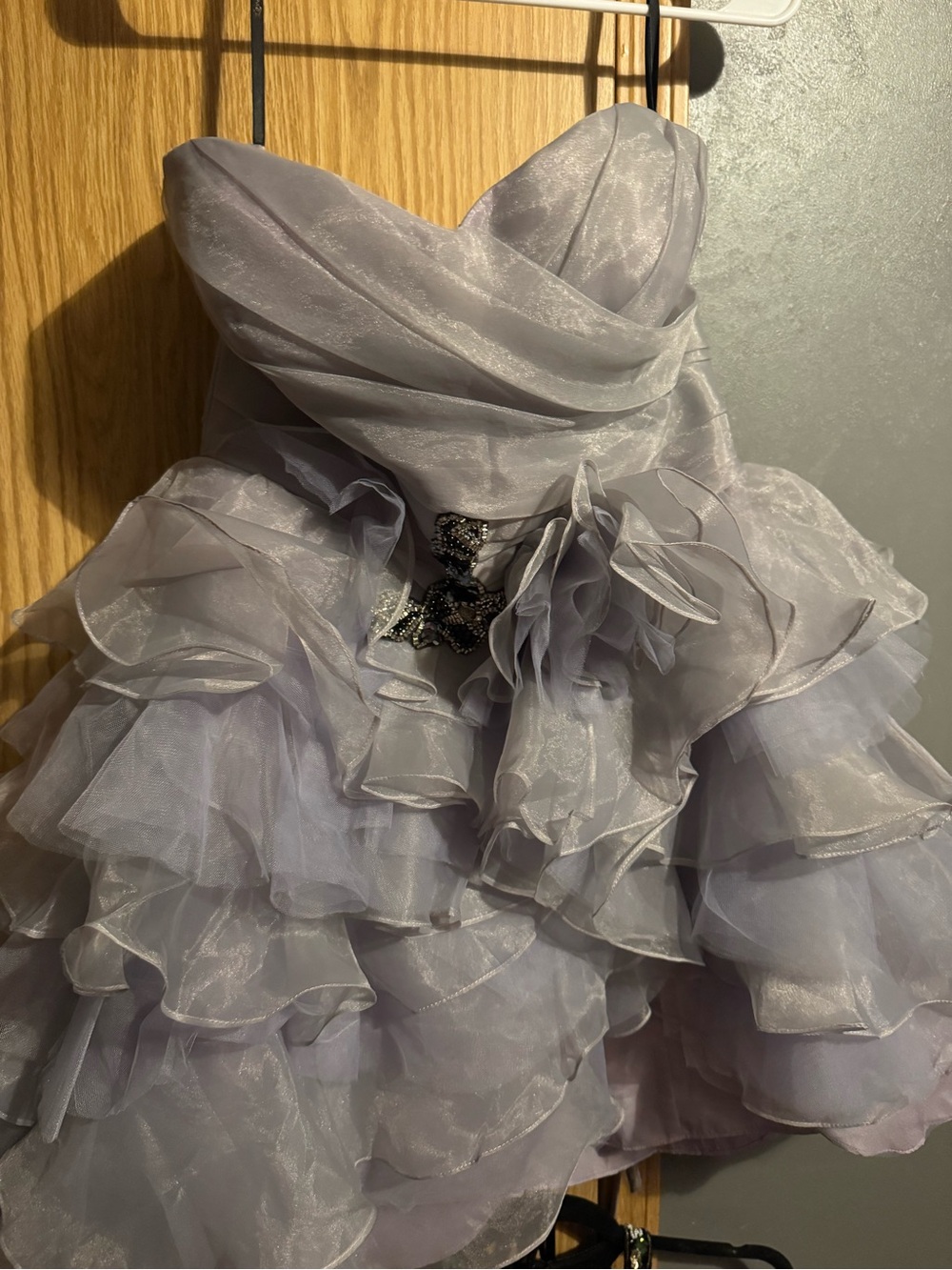 Lilac Ruffle Organza Party Dress for Girls